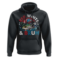 Funny Fishing Hoodie Red White Bruh Fisherman Gift American Flag - Wonder Print Shop