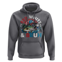 Funny Fishing Hoodie Red White Bruh Fisherman Gift American Flag - Wonder Print Shop