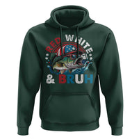 Funny Fishing Hoodie Red White Bruh Fisherman Gift American Flag - Wonder Print Shop