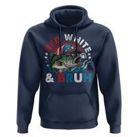 Funny Fishing Hoodie Red White Bruh Fisherman Gift American Flag - Wonder Print Shop