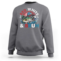 Funny Fishing Sweatshirt Red White Bruh Fisherman Gift American Flag - Wonder Print Shop