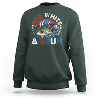 Funny Fishing Sweatshirt Red White Bruh Fisherman Gift American Flag - Wonder Print Shop
