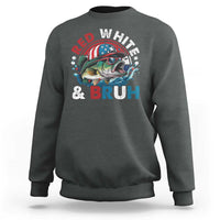 Funny Fishing Sweatshirt Red White Bruh Fisherman Gift American Flag - Wonder Print Shop