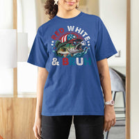 Funny Fishing T Shirt For Women Red White Bruh Fisherman Gift American Flag - Wonder Print Shop