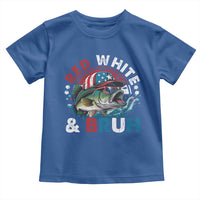 Funny Fishing Toddler T Shirt Red White Bruh Fisherman Gift American Flag - Wonder Print Shop