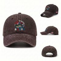 Funny Fishing Washed Cotton Baseball Cap Red White Bruh Fisherman Gift American Flag