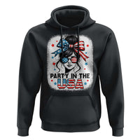 Party In USA Girls 4th of July Hoodie Messy Bun USA - Wonder Print Shop