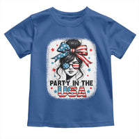 Party In USA Girls 4th of July Toddler T Shirt Messy Bun USA - Wonder Print Shop