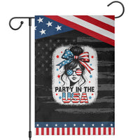 Party In USA Girls 4th of July Garden Flag Messy Bun USA