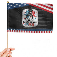 Party In USA Girls 4th of July Patriotic Handheld Flag Messy Bun USA