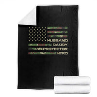 Husband Daddy Protector Hero Throw Blanket Camo American Flag Fathers Day Gifts For Husband Hubby Dad