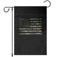 Husband Daddy Protector Hero Garden Flag Camo American Flag Fathers Day Gifts For Husband Hubby Dad