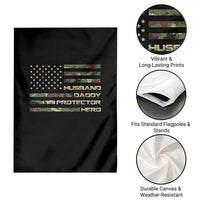 Husband Daddy Protector Hero Garden Flag Camo American Flag Fathers Day Gifts For Husband Hubby Dad