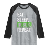 Eat Sleep Roblox Repeat Raglan Shirt Funny Video Game Lovers Gamers