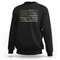 Hunting Fishing Loving Sweatshirt Hunter Fisher Camo American Flag