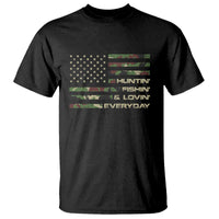 Hunting Fishing Loving T Shirt Hunter Fisher Camo American Flag