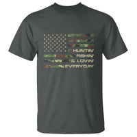 Hunting Fishing Loving T Shirt Hunter Fisher Camo American Flag