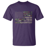 Hunting Fishing Loving T Shirt Hunter Fisher Camo American Flag