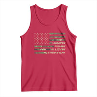 Hunting Fishing Loving Tank Top Hunter Fisher Camo American Flag