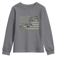 Hunting Fishing Loving Youth Sweatshirt Hunter Fisher Camo American Flag