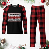 Funny Retirement Plaid Pajama Set Warning A Retired Person On The Premises Knows Everything