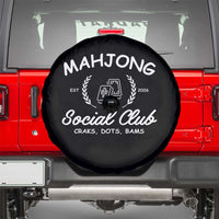 Funny Mahjong Social Club Spare Tire Cover Craks Dots Bams Mahjong Player Game Lovers