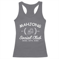 Funny Mahjong Social Club Racerback Tank Top Craks Dots Bams Mahjong Player Game Lovers