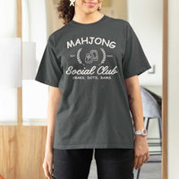 Funny Mahjong Social Club T Shirt For Women Craks Dots Bams Mahjong Player Game Lovers