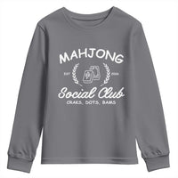 Funny Mahjong Social Club Youth Sweatshirt Craks Dots Bams Mahjong Player Game Lovers