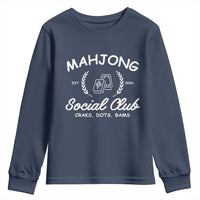 Funny Mahjong Social Club Youth Sweatshirt Craks Dots Bams Mahjong Player Game Lovers
