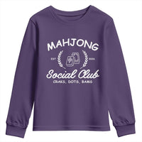 Funny Mahjong Social Club Youth Sweatshirt Craks Dots Bams Mahjong Player Game Lovers
