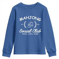 Funny Mahjong Social Club Youth Sweatshirt Craks Dots Bams Mahjong Player Game Lovers