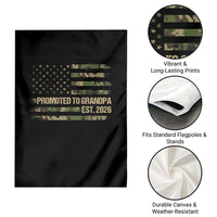 Promoted To Grandpa Est. 2026 Garden Flag Retro Camo American Flag - Wonder Print Shop
