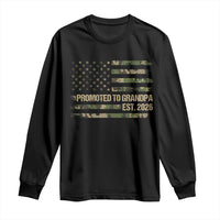 Promoted To Grandpa Est. 2026 Long Sleeve Shirt Retro Camo American Flag - Wonder Print Shop