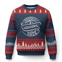 Promoted To Grandpa Est. 2026 Ugly Christmas Sweater Grandparents Baby Announcement Fathers Day - Wonder Print Shop