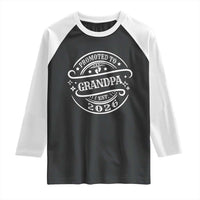Promoted To Grandpa Est. 2026 Raglan Shirt Grandparents Baby Announcement Fathers Day - Wonder Print Shop