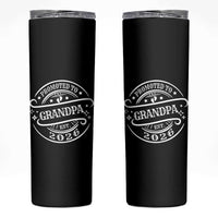 Promoted To Grandpa Est. 2026 Skinny Tumbler Grandparents Baby Announcement Fathers Day - Wonder Print Shop