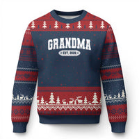 Grandma Est 2026 Ugly Christmas Sweater Promoted To Grandparents Mothers Day