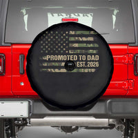 Promoted To Dad Est 2026 Spare Tire Cover Retro Camo American Flag