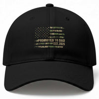 Promoted To Dad Est 2026 Baseball Cap Retro Camo American Flag