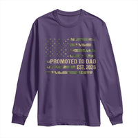 Promoted To Dad Est 2026 Long Sleeve Shirt Retro Camo American Flag