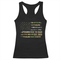 Promoted To Dad Est 2026 Racerback Tank Top Retro Camo American Flag