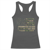 Promoted To Dad Est 2026 Racerback Tank Top Retro Camo American Flag