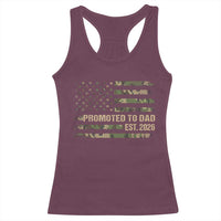 Promoted To Dad Est 2026 Racerback Tank Top Retro Camo American Flag