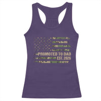 Promoted To Dad Est 2026 Racerback Tank Top Retro Camo American Flag
