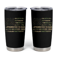 Promoted To Dad Est 2026 Tumbler Cup Retro Camo American Flag