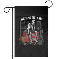 Electrician Skeleton Garden Flag Waiting On Parts Funny Graphic