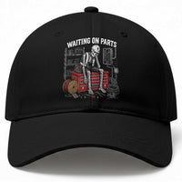 Electrician Skeleton Baseball Cap Waiting On Parts Funny Graphic