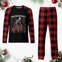 Electrician Skeleton Plaid Pajama Set Waiting On Parts Funny Graphic