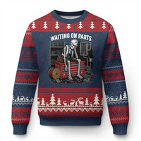 Electrician Skeleton Ugly Christmas Sweater Waiting On Parts Funny Graphic